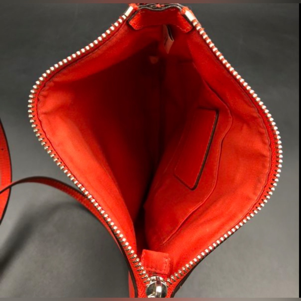 Coach Scarlet Red Leather Crossbody Bag with Silver-Tone Detail F36063 (+COA) - Picture 7 of 10